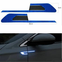 Tira reflectante de advertencia de seguridad para coche, pegatinas reflectoras seguras para parachoques, accesorios decorativos para exteriores, 2 uds. 2024 - compra barato