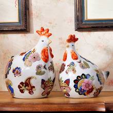 Brinquedos de cerâmica para casamento americano figuras de frango arte sala de estar sala de tv decoração de mesa artesanato ornamento de escritório 2024 - compre barato