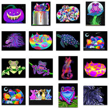 Pintura em ponto cruz de desenhos animados, figura de tartaruga de sapo, mosaico diy, animal, gato, bordado com diamantes, abóbora colorida 2024 - compre barato