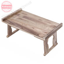 Mesa plegable de madera de estilo japonés para sala de estar, mesa de centro de madera maciza, con ventana, pequeña, cuadrada, 3 tamaños 2024 - compra barato