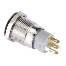 12v 3a botão de apertar led selando o anel de força 16mm alumínio metal azul 2024 - compre barato