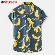 Funny Banana Print Hawaiian Shirt Men 2021 Summer Casual Short Sleeve Beach Wear Holiday Vacation Aloha Party Clothing Chemise 2024 - buy cheap