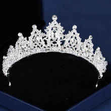 Corona de boda de cristal con diamantes de imitación, tocado de princesa, accesorios para el cabello hechos a mano, Color plateado 2024 - compra barato