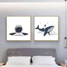 Nordic Canvas Painting Print Wall Art Home Decor Poster Cartoon Moon Planet Cute Astronaut Picture Art Painting for Living Room 2024 - купить недорого