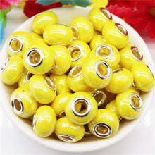 10Pcs DIY Acrylic Resin Color Murano Charms Large Hole Spacer Beads Fit Pandora Bracelet Bangle Snake Chain Jewelry Hair Beads 2024 - buy cheap