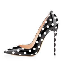 Black and White Polka Dot High Heels Pointy Toe Pumps 12CM Stiletto Heels Patchwork Dress Shoes Celebrity T Stage Banquest 2024 - buy cheap