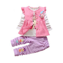 2020 Girls Clothes Toddler Tracksuits Fashion Spring Autumn Children Garment Baby Flower Vest T-shirt Pants 3Pcs/Sets Kids Suits 2024 - buy cheap