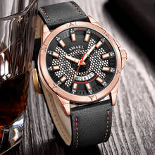 SMAEL Mens Luxury Brand Watches Leather Strap Casual Waterproof Quartz Watch Men Calendar Sport Wristwatch Relogio Masculino 2024 - buy cheap