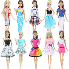 Roupa de festa para boneca barbie, roupa de festa com estilo misturado de 10 gêmeos, roupas para boneca, acessórios de menina, brinquedo de casa diy 2024 - compre barato