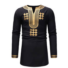 2020 New African Clothes For Mens Dashiki T Shirt V-Neck Print Dubai  Bazin European Clothing Streetwear Shirt Ankara YB1063 2024 - buy cheap