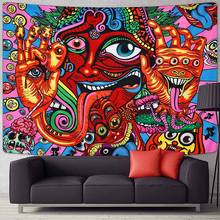 Tapiz de ojos psicodélicos para colgar en la pared, tapiz de pared Retro colorido Hippie, alfombras de decoración de fondo, manta de tela Trippy 2024 - compra barato