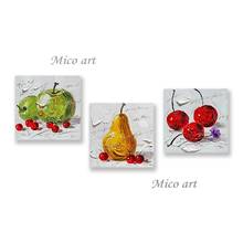 Modern Home Dining Hall Decor Canvas Pictures Hand 3 Panels Oil Painting Fruits Wall Hangings Canvas Art Decorative Paintings 2024 - buy cheap