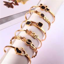XUANHUA Rose Gold Heart Cuff Bracelets Bangles For Women Stainless Steel Jewelry Woman Accessories Fashion Jewellery Charms 2024 - buy cheap