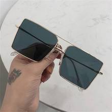 Gafas de sol cuadradas de Metal para hombre y mujer, lentes de sol de gran tamaño con montura cuadrada, a la moda, en tonos negros, verde oscuro y marrón, para conducir en verano 2024 - compra barato