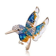 Broche de pájaro colorido con diamantes de imitación para mujer, broches de animales para boda, decoración de animales, accesorios de joyería de moda 2024 - compra barato