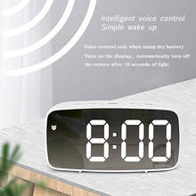 Despertador digital eletrônico inteligente mecânico led espelho snooze mesa acordar luz temperatura display decoração para casa dimmer 2024 - compre barato