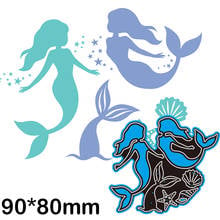 Cutting Dies Mermaid Metal for DIY Scrapbooking Photo Album Embossing Paper Card 90*80mm 2024 - buy cheap