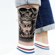 Pegatina de tatuaje temporal a prueba de agua para hombre y mujer, tatuaje temporal de Buda, loto, flash, tamaño grande, para brazo y pierna 2024 - compra barato