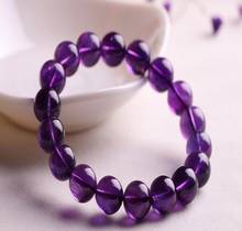 Fashion jewelry  Natural Brazil Amethyst Quartz Crystal Beads Stretch Bracelet AAAA high grade 2024 - buy cheap