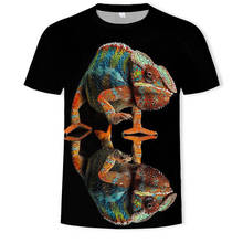2019 Новая мужская мода животные 3d футболка ящерица падение 3d напечатанный рисунок Гекко футболка с короткими рукавами Азиатский размер 2024 - купить недорого