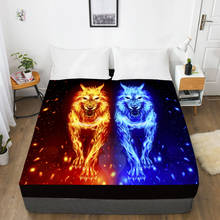 3D Printing Custom Bed Sheet With Elastic,Fitted Sheet Queen/King,Animal Black lion leopard Mattress Cover 160x200/150x200 Size 2024 - buy cheap