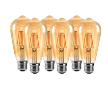 6PCS LED Edison Filament Light Bulbs Golden Art Lights ST64 Dimmable E27 B22 110V 220V 2W 4W 6W 8W 2700K 360 Degree Energy Lamps 2024 - buy cheap