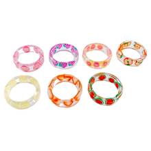 DIY Acrylic Resin Fruit Round Loop Circle Eardrop Pendant Material Jewelry Making Wholesale Earring Charms Accessories 6pcs 2024 - buy cheap