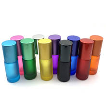 10 Set 5ml Portable Roller Vail Essential Oil Perfume Travel Refillable Frosted Colorful Thick Glass Bottles 2024 - buy cheap