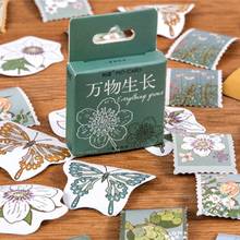 46 pçs planta kawaii criativo diário manual álbum borboleta animal decoração papelaria estudante scrapbook adesivo em caixa adesivo 2024 - compre barato
