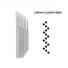 3 ряда 0,35 мм изогнутые 16 pin Перманентный макияж бровей игла для нанесения татуировки микроблейдинг иглы для 3D вышивки, 100 шт./лот 2024 - купить недорого
