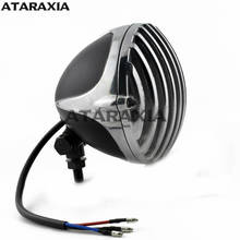 Farol para motocicleta, de alumínio, farol alto/baixo, com grelha, para harley bobber, chopper, cafe, racer polonês, grelha 2024 - compre barato