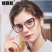 Hbk óculos unissex tipo olho de gato, óculos para mulheres e homens, armação transparente antiluz azul uv400 2024 - compre barato