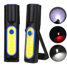 Lanterna de led cob ajustável, ferramenta magnética de inspeção com gancho para lanterna de acampamento usb recarregável 2024 - compre barato