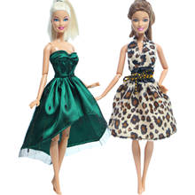 2 Pcs/Set Mix Style Fashion Model Party Skirt Daily Casual Wear Summer Leopard Clothes for Barbie Doll Accessories DIY House Toy 2024 - buy cheap