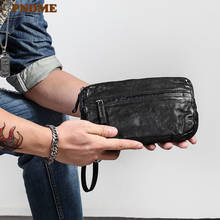 Casual retro luxury natural real cowhide men's clutch wallet fashion genuine leather large capacity card holder phone coin purse 2024 - купить недорого