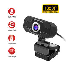 Cámara Web Full HD 1080P, Webcam con enfoque automático, USB, para ordenador, con micrófono para videollamadas 2024 - compra barato