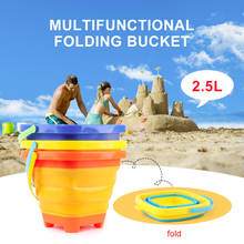 Silicone Folding Bucket Summer Outdoor Portable Bucket Beach Water Toys Multifunctional Telescopic Bucket For Kids Sand Bucket 2024 - buy cheap