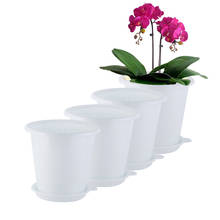 Conjunto de vasos de plástico com 4 pacotes, cactus planta malha pote interior, pote de orquídea exterior, bandeja, 12 peças total por 5 polegadas de diâmetro 2024 - compre barato