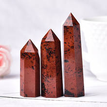 1pc ponto de cristal natural vermelho obsidian coluna hexagonal cristal quartzo reiki obelisco torre mineral ornamento decoração casa presente 2024 - compre barato