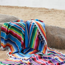 New Ethnic Mexico Striped Beach Towel Bohemia Mexican Blanket Multifunctional Bathroom Towel/tablecloth/Sofa Towel 2024 - buy cheap