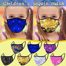 Fashion Sequin Face Mask Children Kids Washable Cotton Masks Adjustable Reusable Shining Glitter Mouth Cover Mascarilla Infantil 2024 - buy cheap