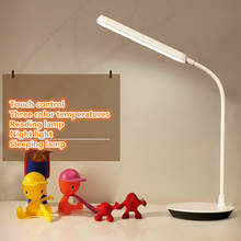 Luminária led de mesa com controle de toque, lâmpada led rotativa e dobrável para leitura, 5v dc com carregamento usb