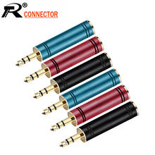 1PC 3.5MM to 6.35MM Audio&Video Jack Connector 3 Poles Stereo Gold Plated Plug Blue/Red/Black Color Available 2024 - buy cheap