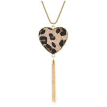 Love Heart Подвеска с леопардом ожерелье s для женщин женское Любимое ожерелье подарок ожерелье для девочки брошь Прямая поставка #16 2024 - купить недорого