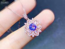 New Arrival Natural Real Tanzanite Necklace Pendant S925 Sterling Silver Women's Color Gemstone Natural Jewelry 2024 - buy cheap