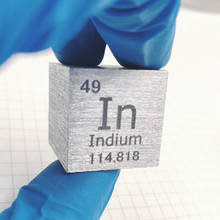 Indium metal in the periodic table- Cube Side length is one inch (25.4mm) and weight is about 121~122g 99.995% 2024 - buy cheap