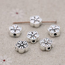 Miçangas espaçadoras para fazer joias, pulseira e colar com folhas de flor tibetana prateada para artesanato diy, descobertas de 9mm 20 espaçadores 2024 - compre barato