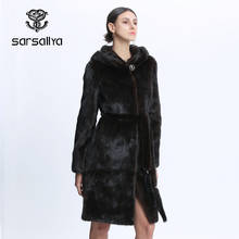 Mink Coats Women Natural Mink Jacket With Hood Female Real Mink Fur Coat With Belt Ladies Winter Warm Genuine Fur Coat Luxury 2024 - buy cheap