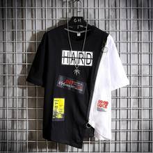 Camiseta de verão estilo hip hop coreana, camiseta casual larga com zíper, roupa masculina, camiseta punk solta, japonesa 2024 - compre barato