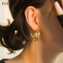 Statement Big Round Earrings Vintage Geometric Metal Gold Dangle Drop Earrings For Women kolczyki 2019 Fashion Jewelry oorbellen 2024 - buy cheap
